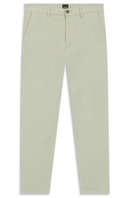Tapered-fit chinos in stretch-cotton satin 1