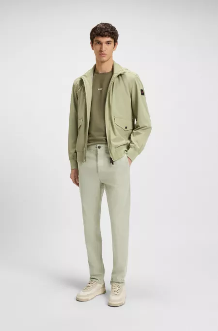 Tapered-fit chinos in stretch-cotton satin