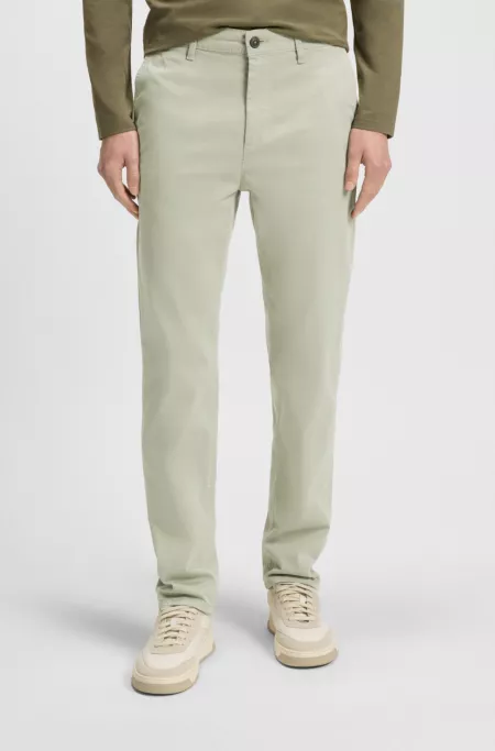 Tapered-fit chinos in stretch-cotton satin