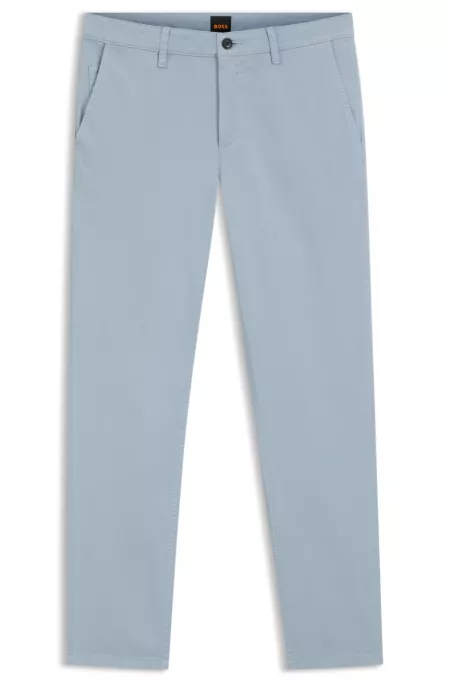 Tapered-fit chinos in stretch-cotton satin