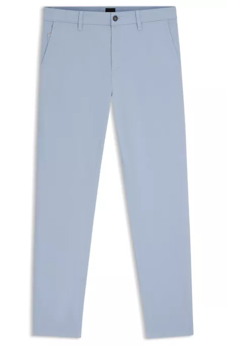 Tapered-fit chinos in stretch-cotton satin