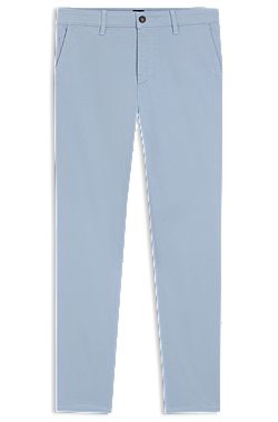 Tapered-fit trousers in stretch-cotton satin