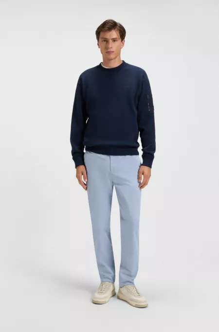 Tapered-fit chinos in stretch-cotton satin