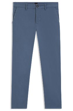 Tapered-fit trousers in stretch-cotton satin