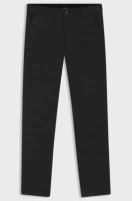 Slim-fit trousers in overdyed stretch satin, Black