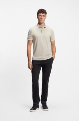Chino Slim en satin de coton stretch, Noir