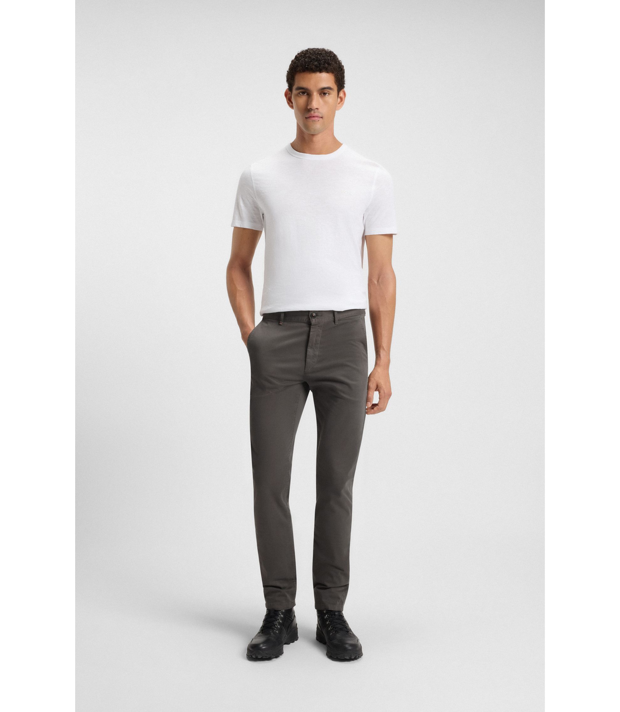 美品★HugoBoss/ダークグレースラックス HUGO - エクストラスリムフィットスーツ ウールブレンド
