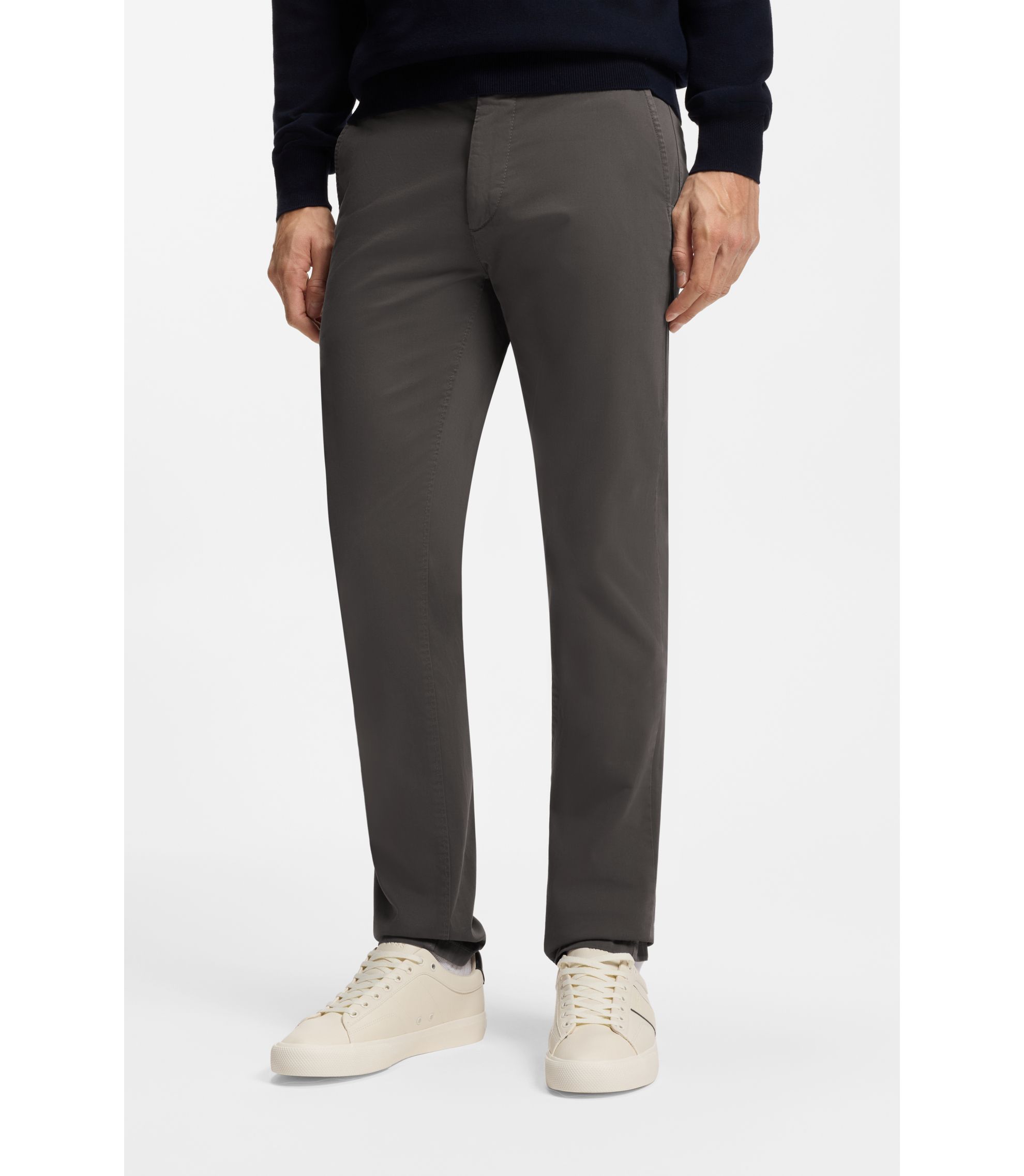 Slim-Fit Chino aus elastischem Baumwoll-Satin