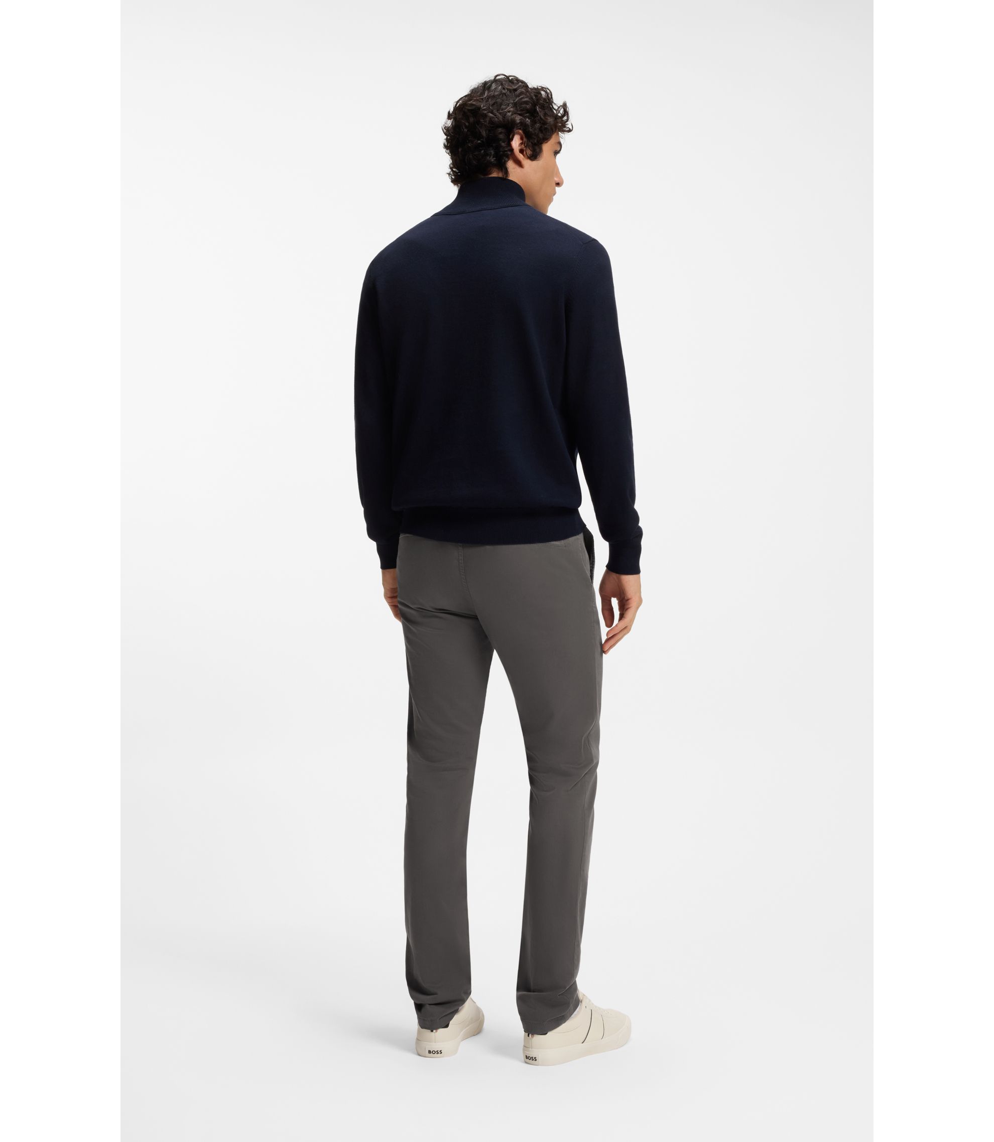 BOSS - スリムフィットチノ ストレッチコットン サテン - ダークグレー