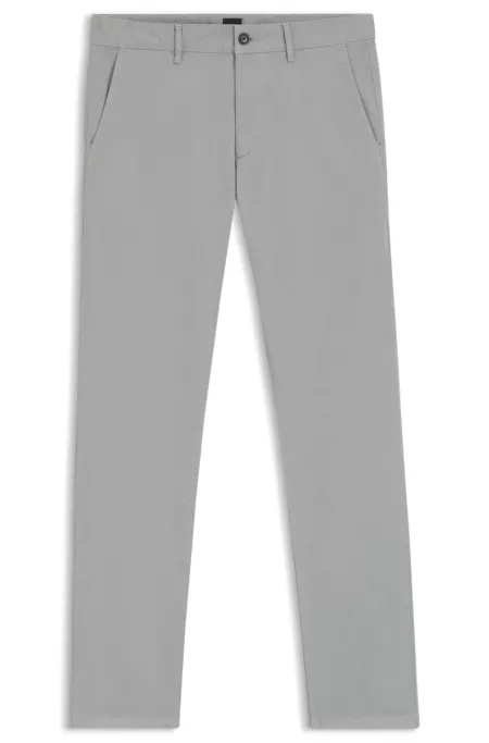 Slim-fit chinos in stretch-cotton satin