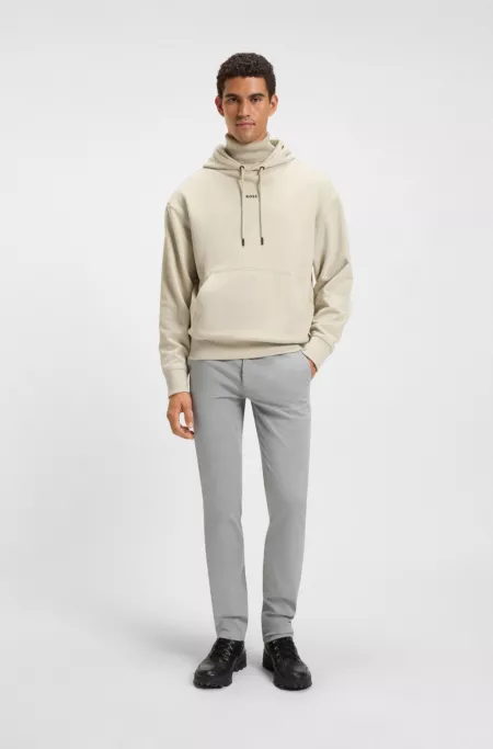 Slim-fit trousers in stretch-cotton satin