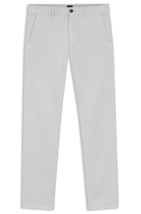 Slim-fit chinos in stretch-cotton satin