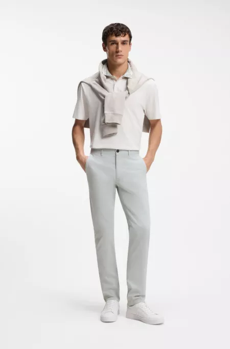Slim-fit chinos in stretch-cotton satin