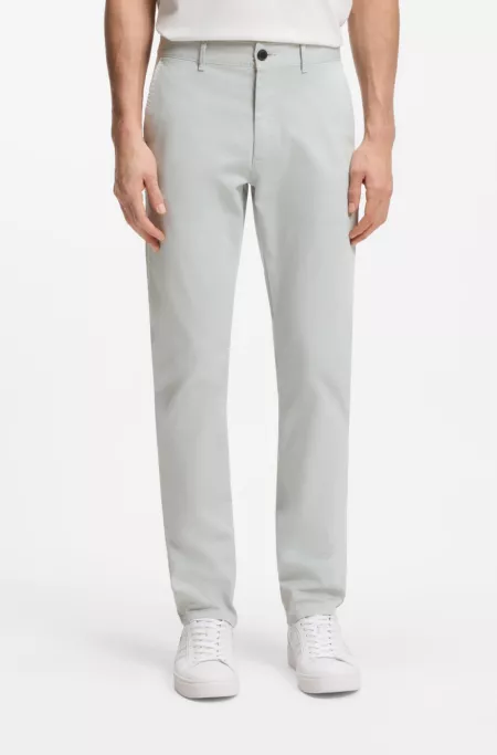Slim-fit chinos in stretch-cotton satin
