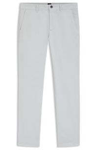 Pantalon Slim en satin de coton stretch, Gris chiné