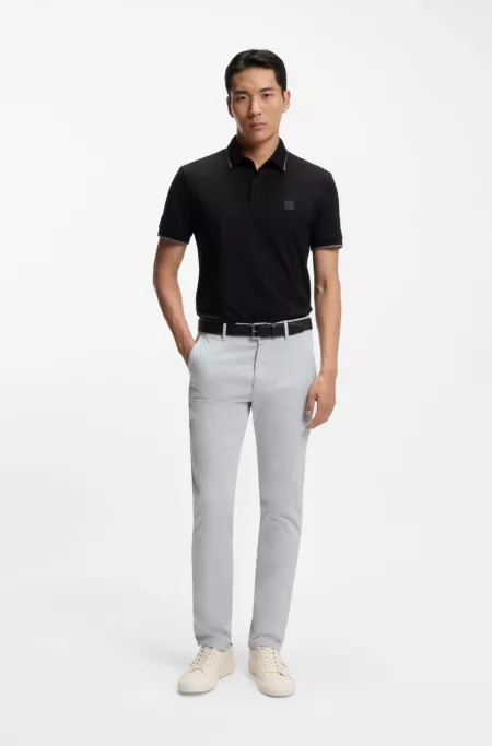 Slim-fit chinos in stretch-cotton satin