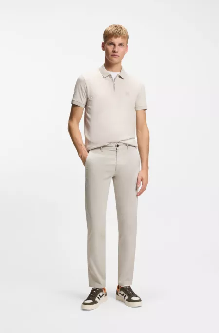 Slim-fit chinos in stretch-cotton satin