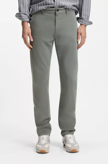Slim-fit chinos in stretch-cotton satin