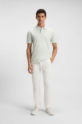 Pantalones slim fit de raso el&aacute;stico sobrete&ntilde;ido, Blanco