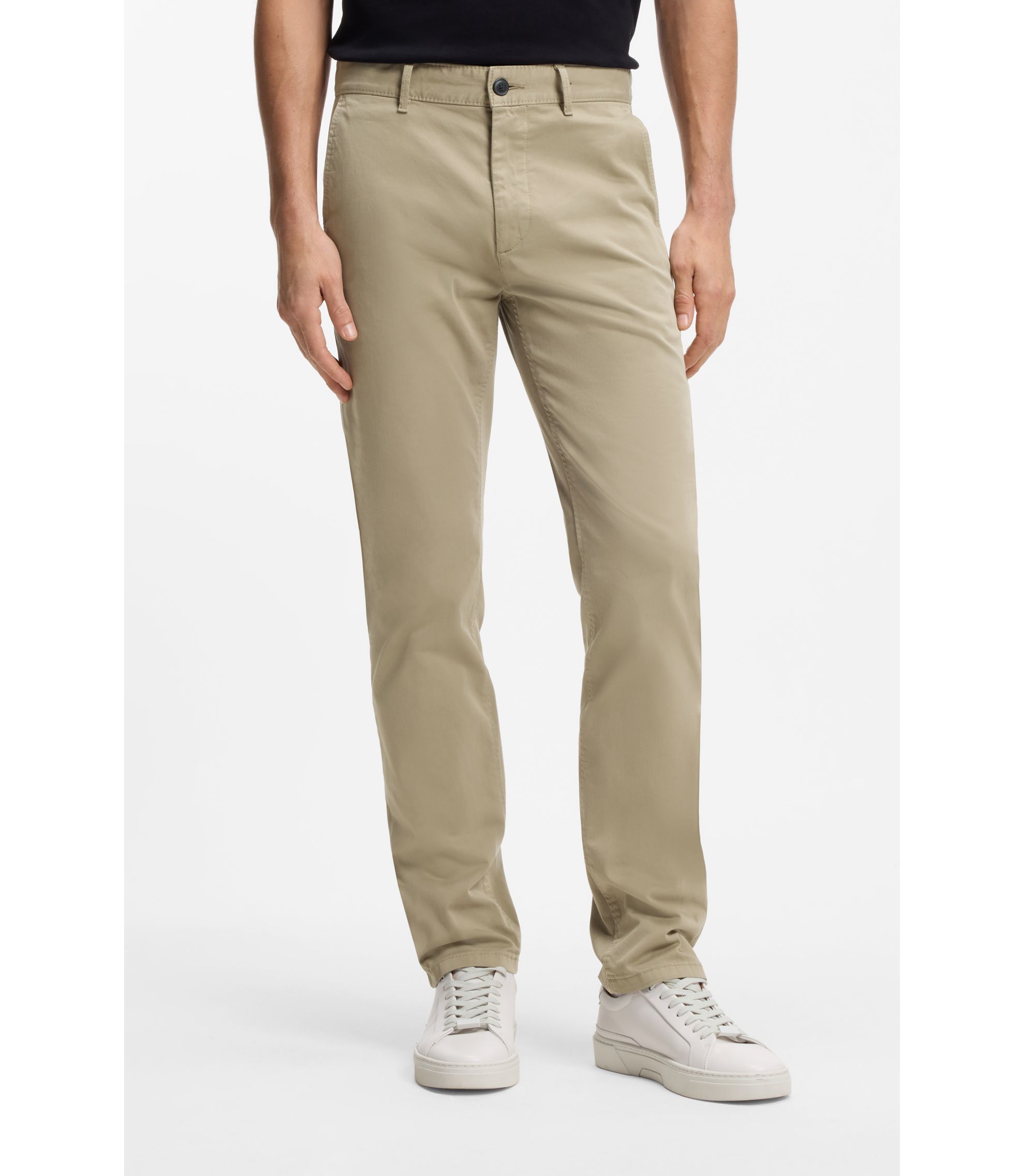 Slim-Fit Chino aus elastischem Baumwoll-Satin