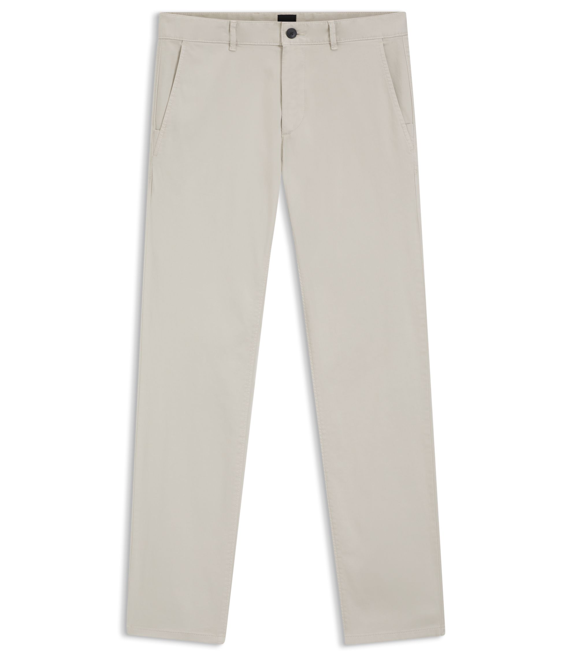 BOSS Chino Slim Fit Uomo In Raso Di Cotone Elasticizzato - Marrone Chiaro 31W X 34L - 2