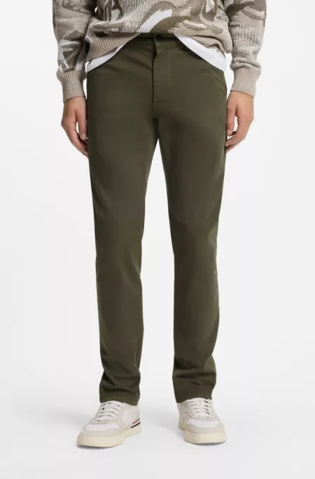Chino Slim en satin de coton stretch