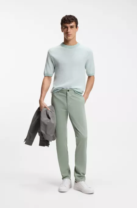 Slim-fit chinos in stretch-cotton satin