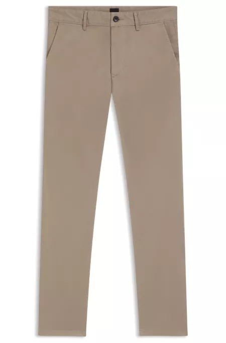 Slim-fit chinos in stretch-cotton satin