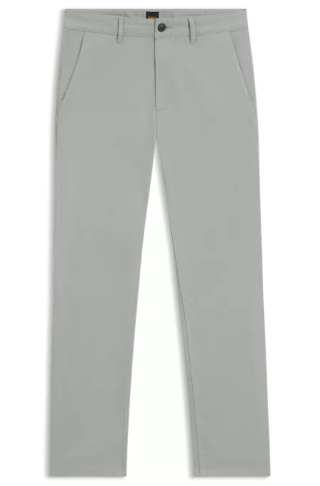 Slim-fit chinos in stretch-cotton satin