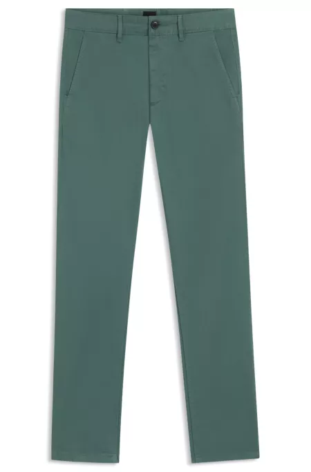 Slim-fit chinos in stretch-cotton satin