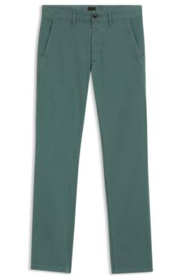 Slim-fit trousers in overdyed stretch satin 1