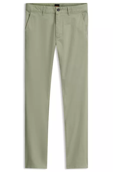 Slim-fit trousers in overdyed stretch satin