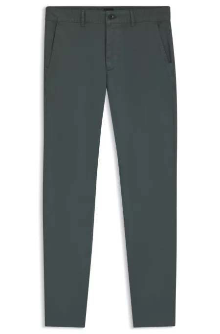 Slim-fit trousers in overdyed stretch satin