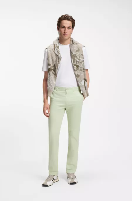 Slim-fit trousers in overdyed stretch satin