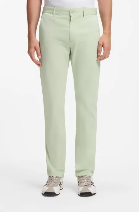 Slim-fit trousers in overdyed stretch satin