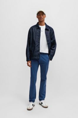 BOSS - Slim-fit chinos in stretch-cotton satin