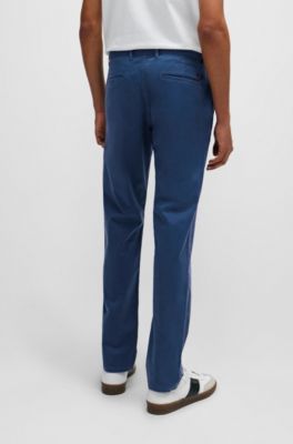 BOSS - Slim-fit chinos in stretch-cotton satin
