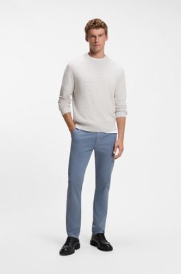 Slim-fit trousers in overdyed stretch satin, Blue