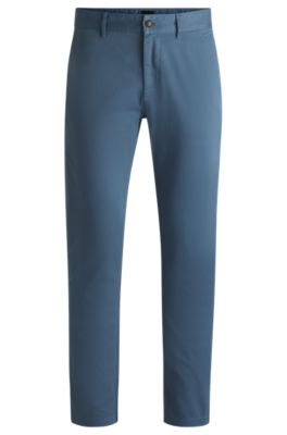 BOSS Hugo Boss chino uomo slim fit in raso di cotone