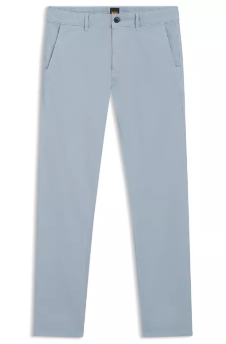 Slim-fit chinos in stretch-cotton satin