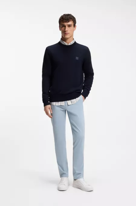 Slim-fit chinos in stretch-cotton satin