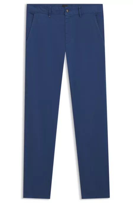 Slim-fit trousers in overdyed stretch satin