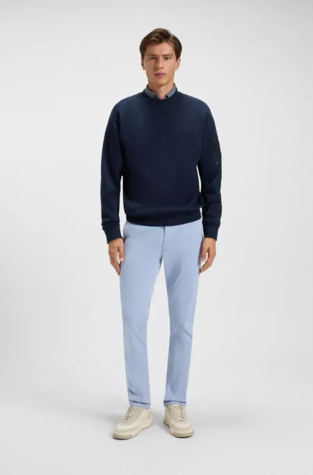 Slim-fit chinos in stretch-cotton satin