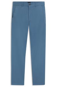 Pantalon Slim en satin de coton stretch, bleu clair