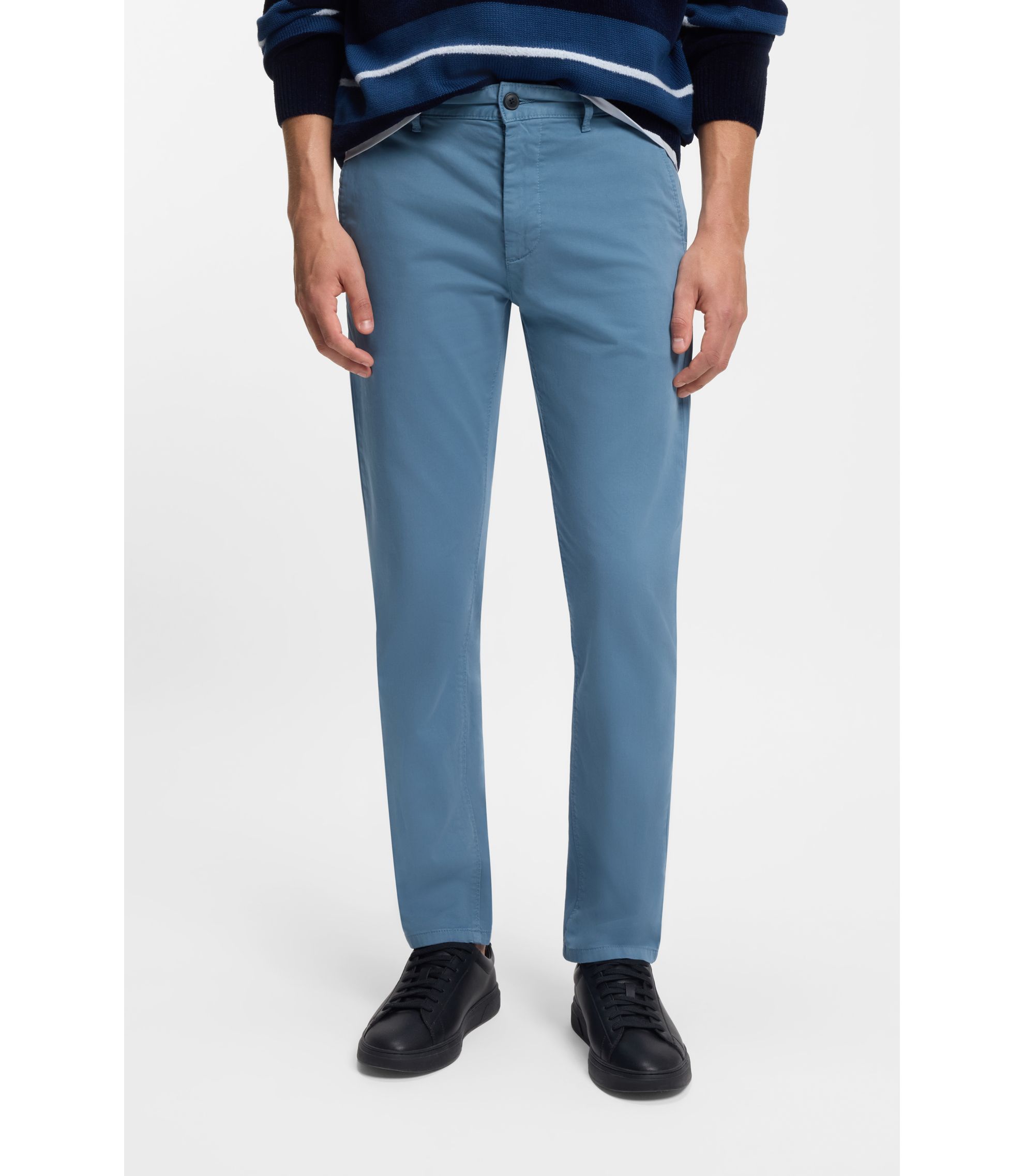 Slim-Fit Chino aus elastischem Baumwoll-Satin