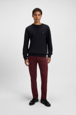 Chino Slim en satin de coton stretch, Rouge sombre