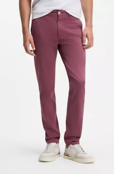 Slim-Fit Chino aus elastischem Baumwoll-Satin