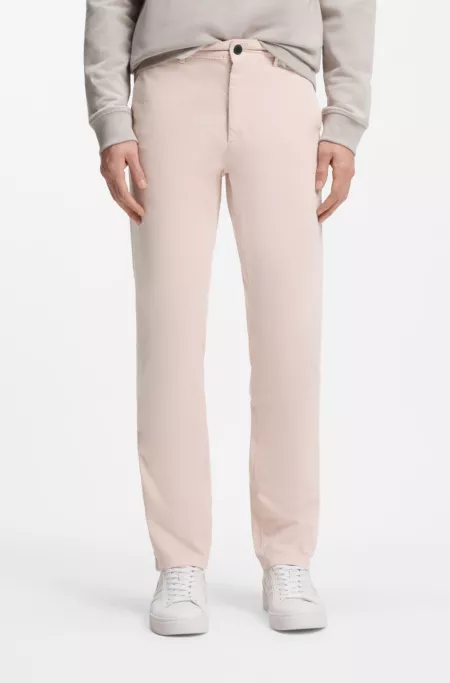 Slim-fit chinos in stretch-cotton satin