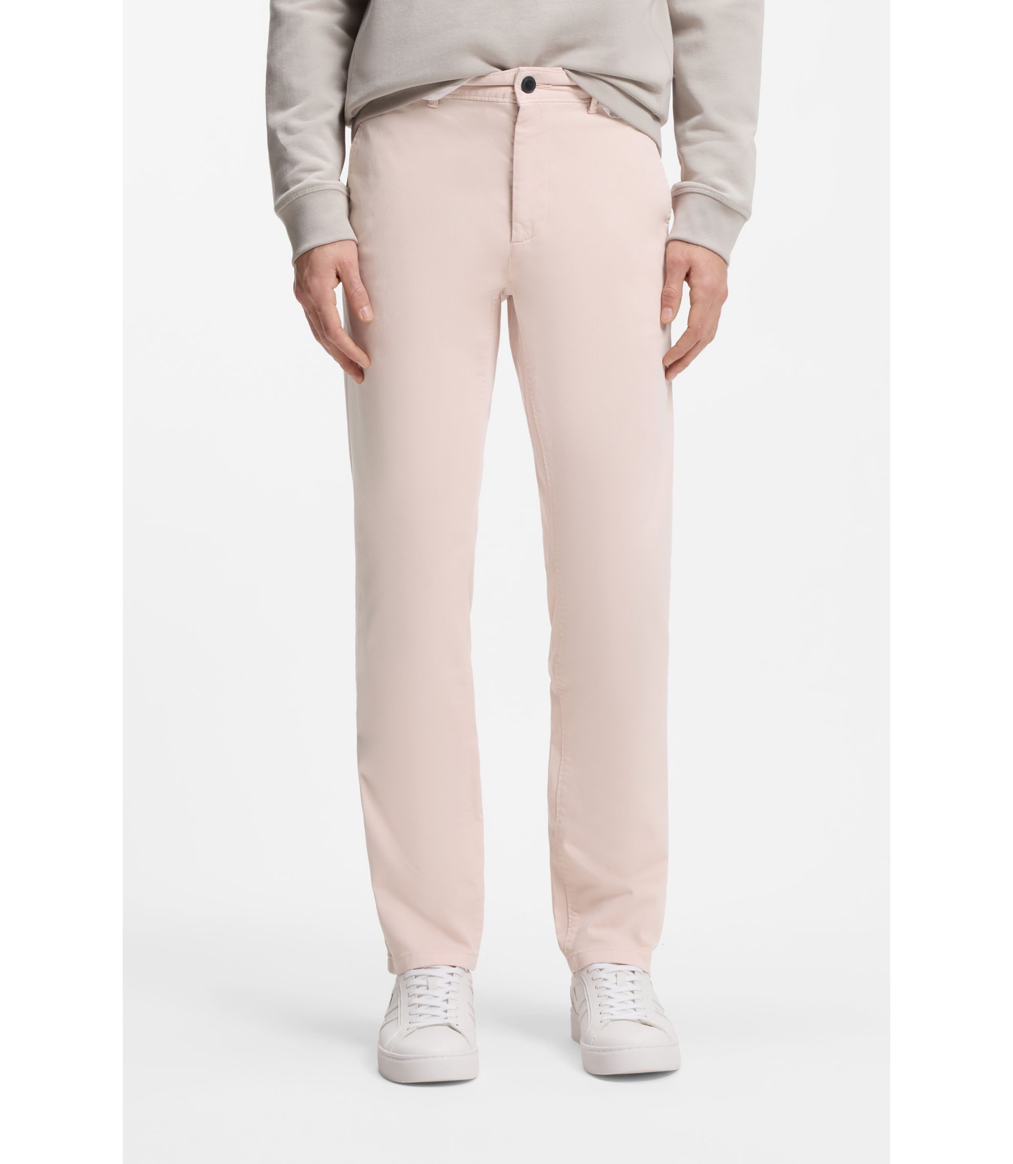 Slim-Fit Chino aus elastischem Baumwoll-Satin