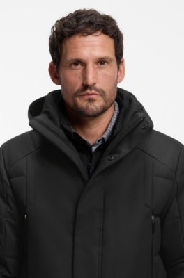 Boss Water-repellent hooded parka with down filling dunjackor herr – bild 3